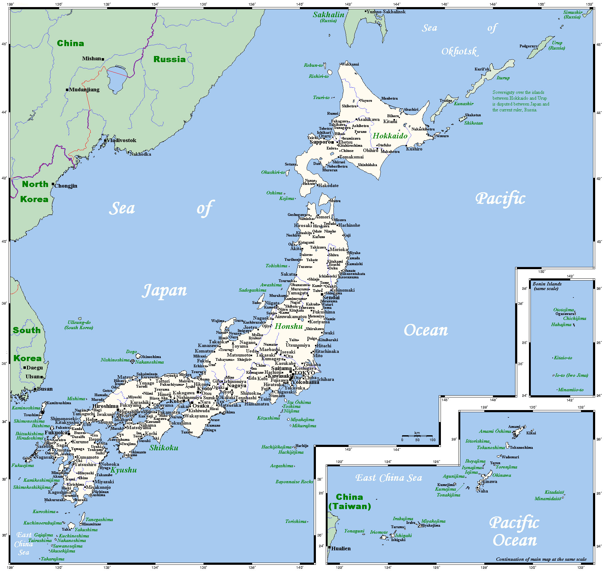 carte routiere japon Cartes du Japon
