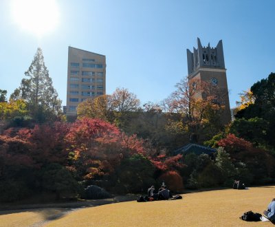 Université de Waseda (Tokyo), jardin Okuma Teien à l'automne