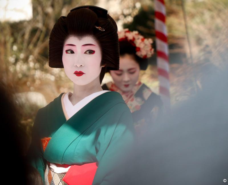Kitano Tenmangu (Kyoto), Geisha et Maiko lors de la cérémonie du thé en plein air le 25 février Kitano Tenmangu (Kyoto), Geisha et Maiko lors de la cérémonie du thé en plein air le 25 février