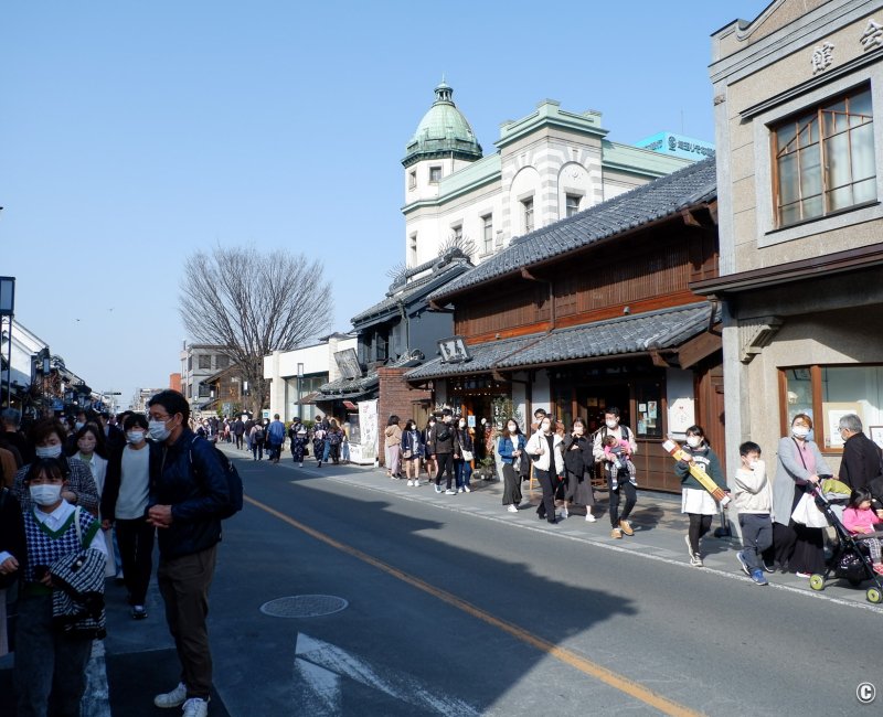 Kawagoe, tourisme domestique pendant la floraison des sakura (mars 2022)