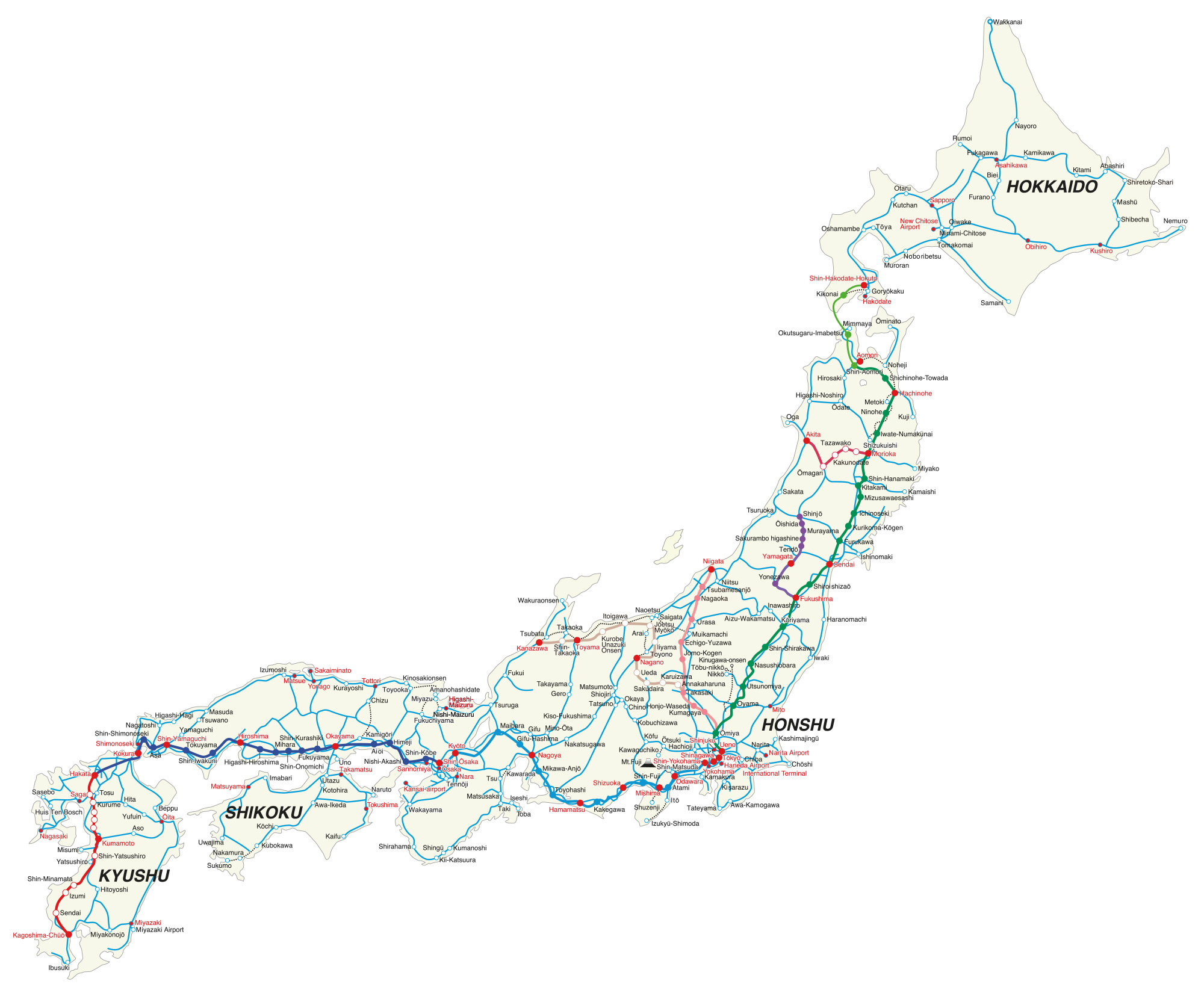 japan rail route map